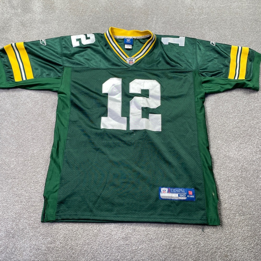 Aaron Rodgers #12 Reebok Green Bay Packers Jersey Mens 50 Green NFL Onfield